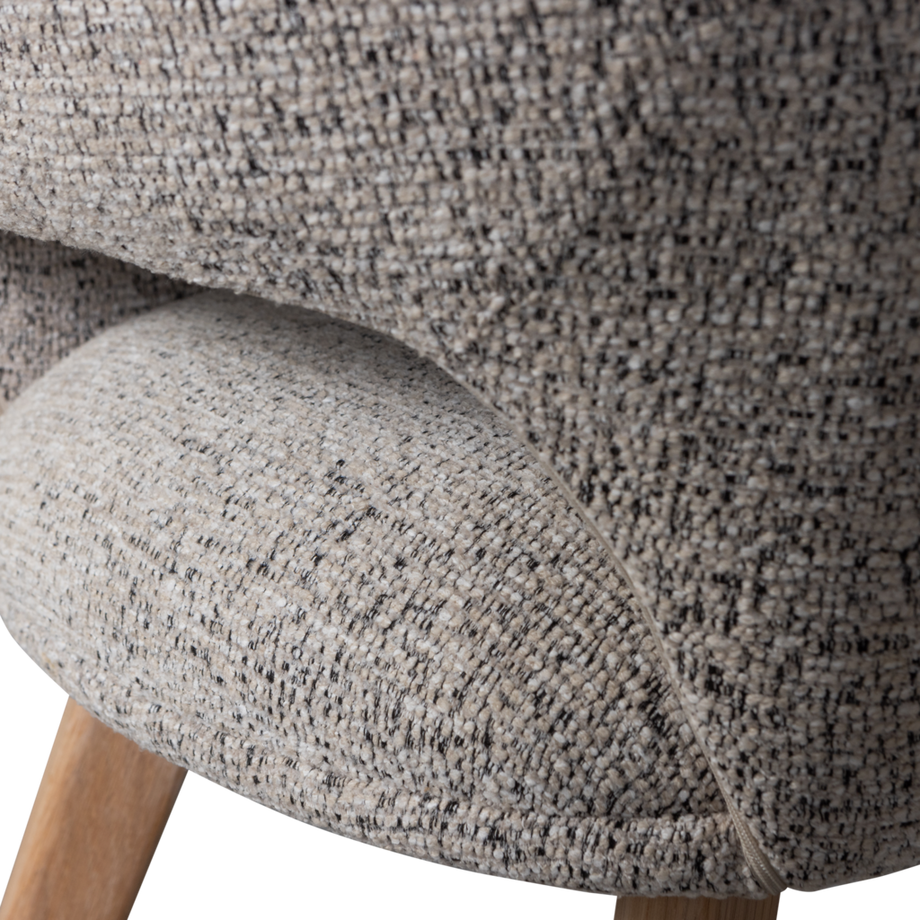 mutoni Chaise avec accoudoirs Murat nature avec pied en bois nature  