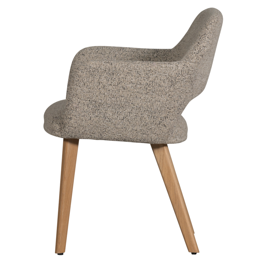 mutoni Chaise avec accoudoirs Murat nature avec pied en bois nature  