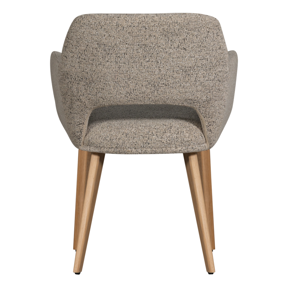 mutoni Chaise avec accoudoirs Murat nature avec pied en bois nature  