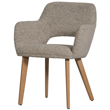 Chaise avec accoudoirs Murat nature avec pied en bois nature