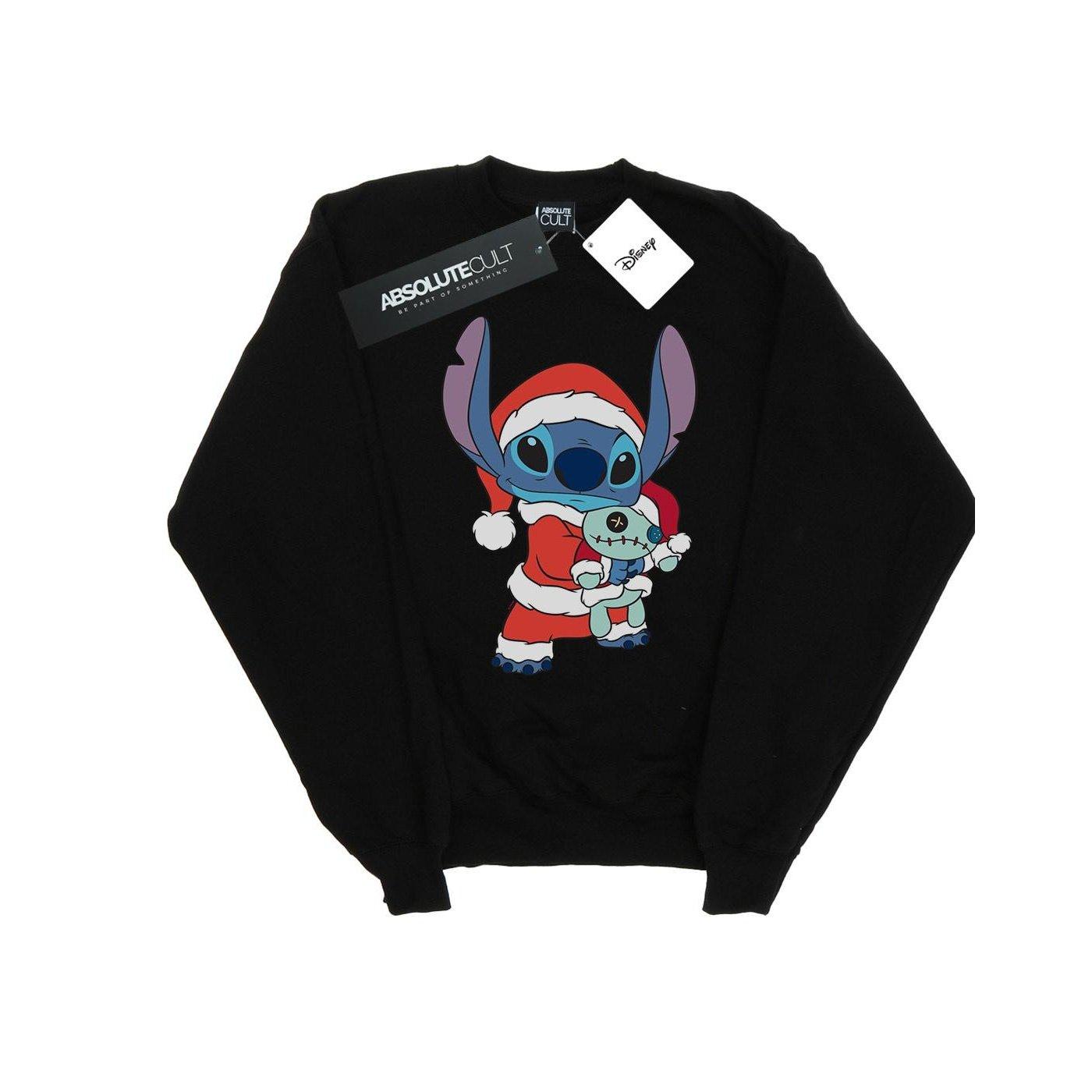 Image of Lilo And Stitch Stitch Christmas Sweatshirt Unisex Schwarz 116