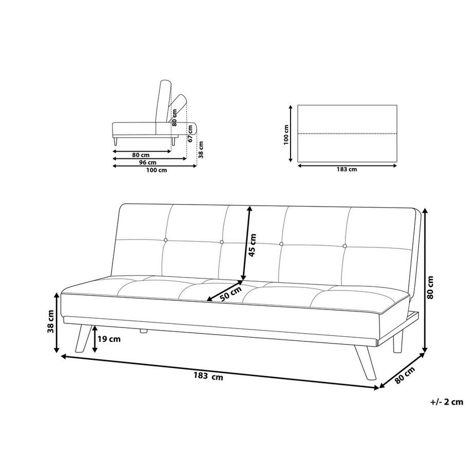 Beliani Schlafsofa aus Stoff  FROYA  