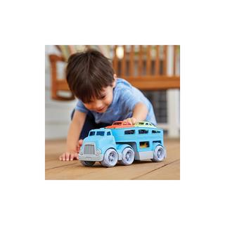 green toys  Green Toys Transporteur de voitures bleu avec 3 voitures 