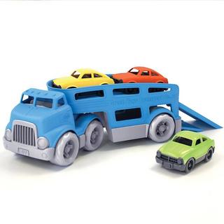 green toys  Green Toys Transporteur de voitures bleu avec 3 voitures 