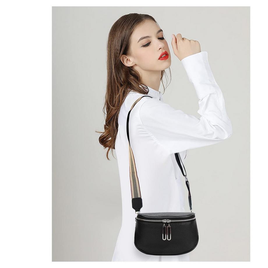 Only-bags.store Sac bandoulière en cuir avec sangle large  