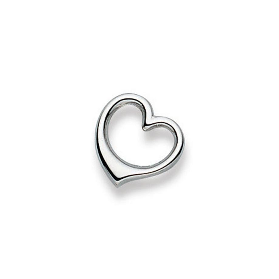 Pendentif Coeur pivotant or blanc 750, 14x13mm