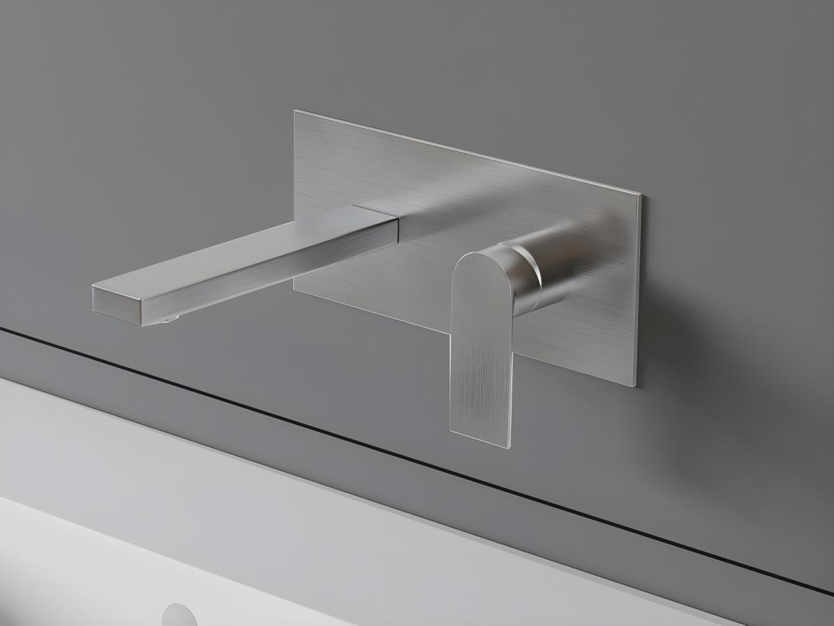 SHOWER DESIGN Mechanischer Einbau-Einhebelmischer - eckig - Nickelfarben gebürstet - VISTULA  