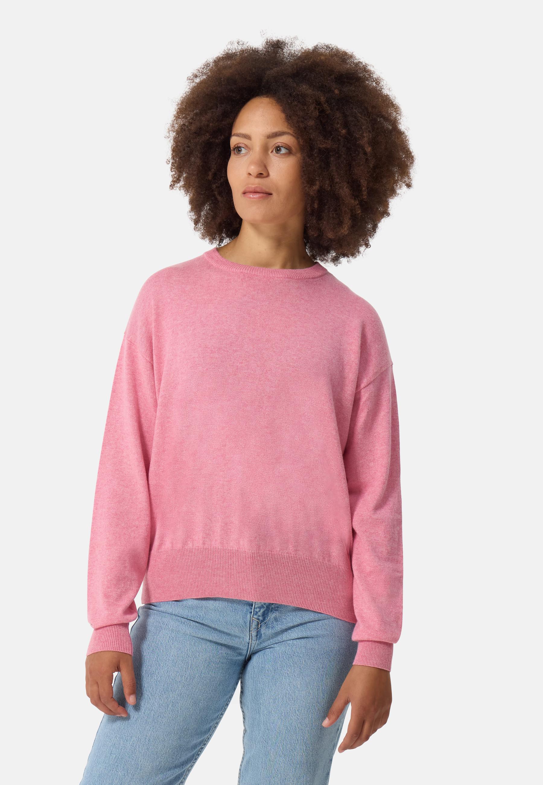 CASH-MERE.CH  Wolle Kaschmir Oversize Style Rundhals Pullover 