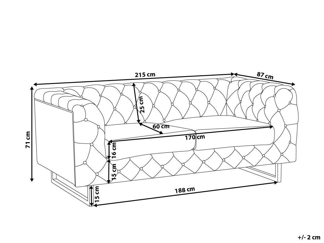 Beliani Canapé 3 places en Cuir PU Glamour VISSLAND  