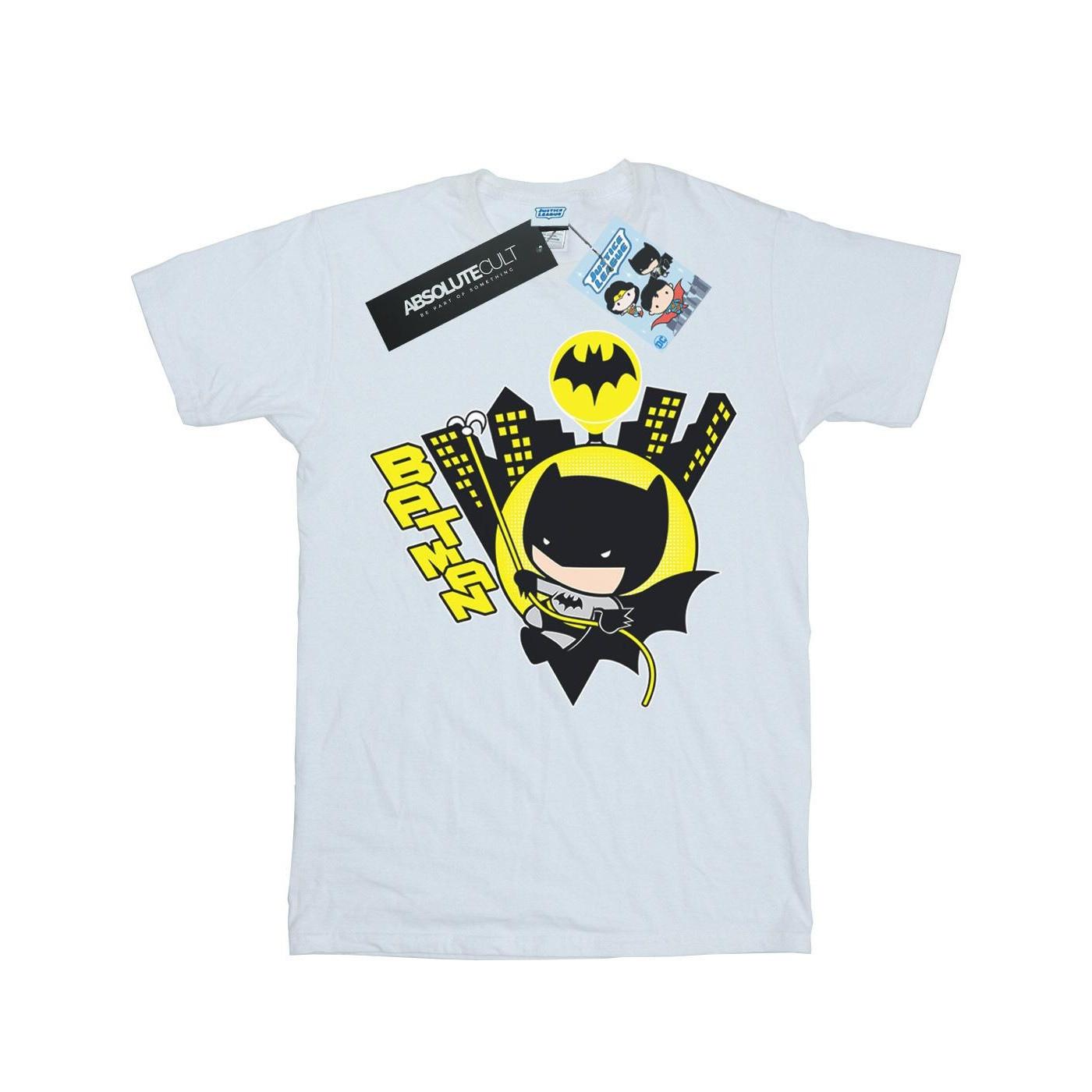 Image of Chibi Batman Swinging Tshirt Jungen Weiss 140/146
