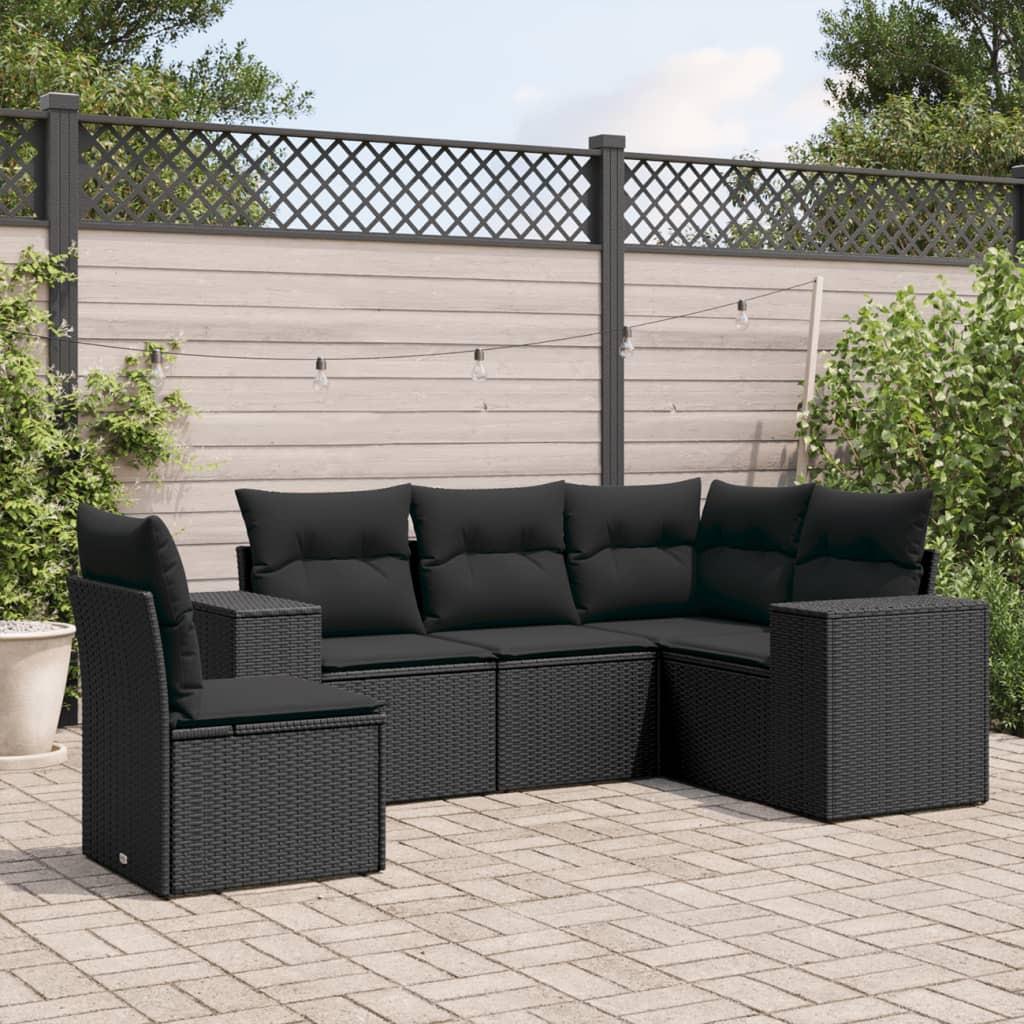 VidaXL set divano da giardino Polirattan  