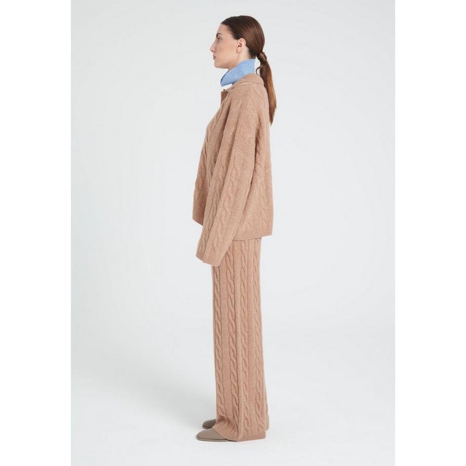 Studio Cashmere8 ZAYA 5 Polo Maglione Maglia Intrecciata 6 Fili  