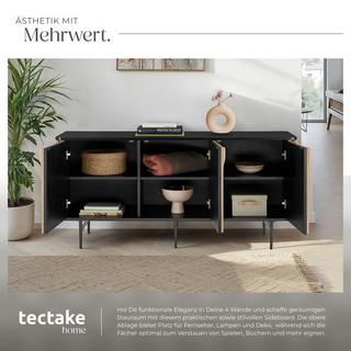 Tectake Credenza Lineo, estetica a lamelle, 3 scomparti  