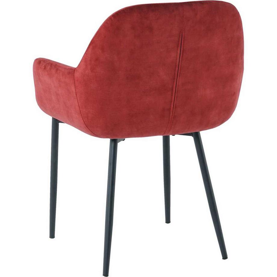 mutoni Chaise de salle à manger avec accoudoirs Nibro rouge (lot de 2)  