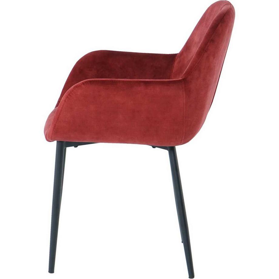 mutoni Chaise de salle à manger avec accoudoirs Nibro rouge (lot de 2)  