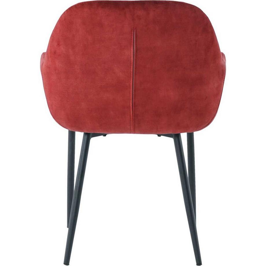 mutoni Chaise de salle à manger avec accoudoirs Nibro rouge (lot de 2)  