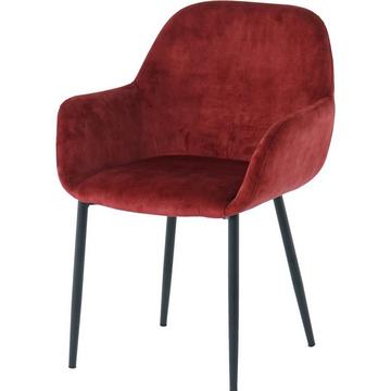 Chaise de salle à manger avec accoudoirs Nibro rouge (lot de 2)