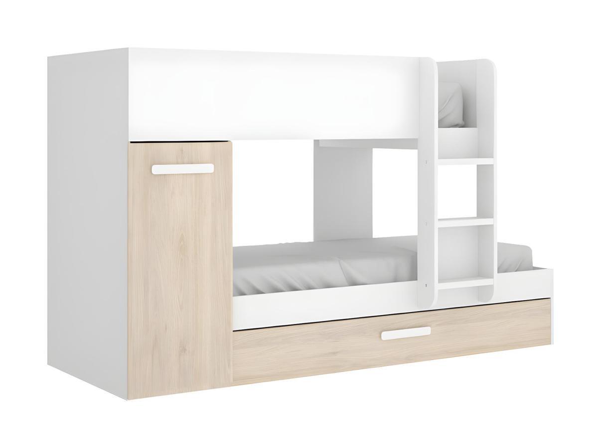 Vente-unique Etagenbett Ausziehbett mit Stauraum 3 Eichefarben ANTHONY  