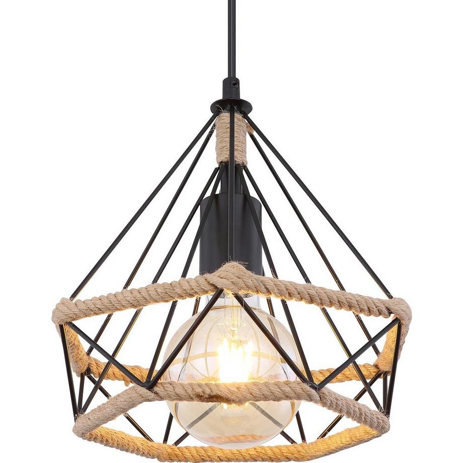 mutoni Lampe à suspension Ulleu métal noir mat 1xE27  