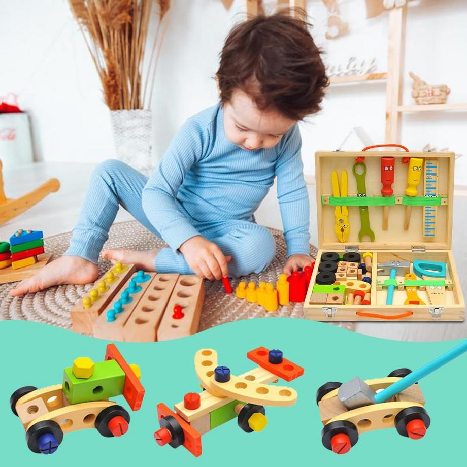 Activity-board  Werkzeugkoffer für DIY Werkzeugset Holzwerkzeuge 