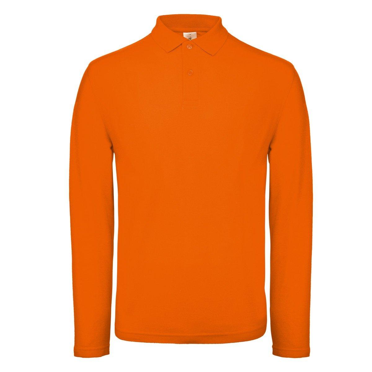 Image of B&c Id.001 Langarm Polo Herren Orange XL