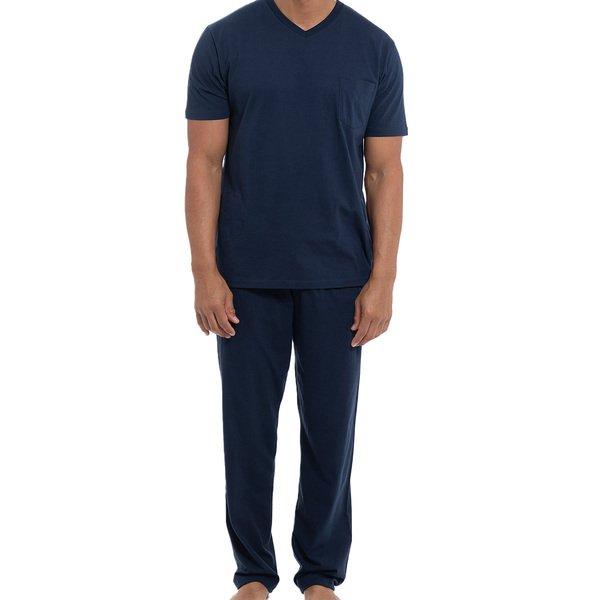 Image of Lounge - Nightwear - Schlafanzug Kurzarm Unisex Blau XXL