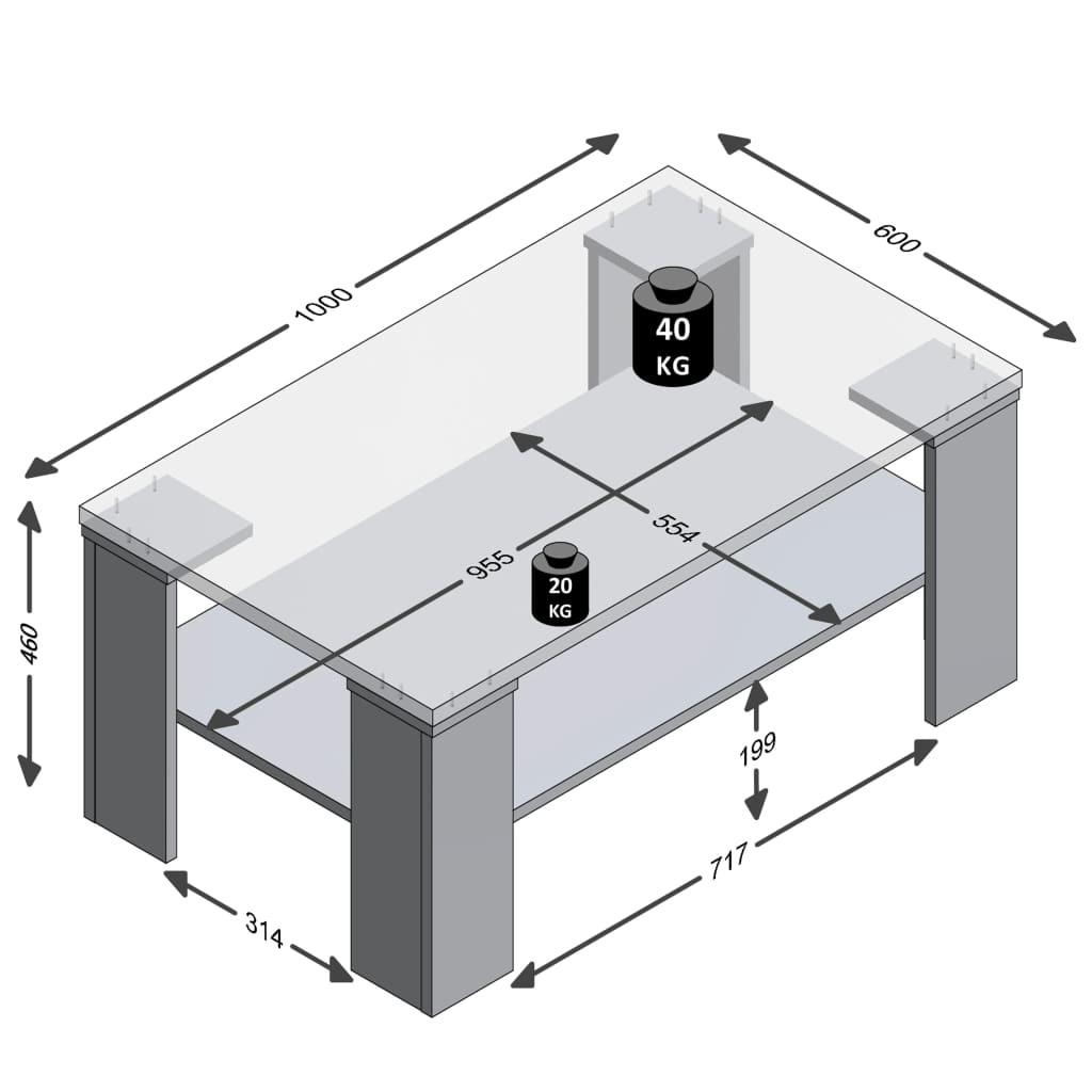 Calicosy Table Basse 1 Étagère H46 cm - Bastia  