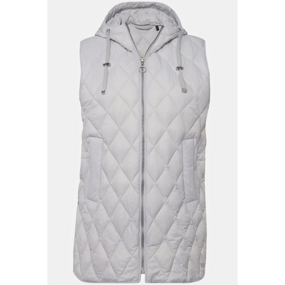Ulla Popken Gilet Matelassé Fermeture Éclair Cordon de Serrage Capuche  