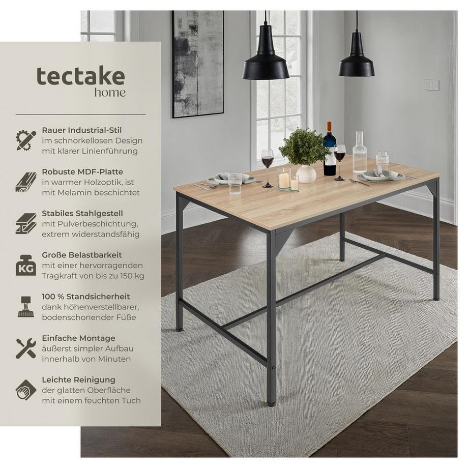 Tectake Tavolo da pranzo Belfast stile industriale  