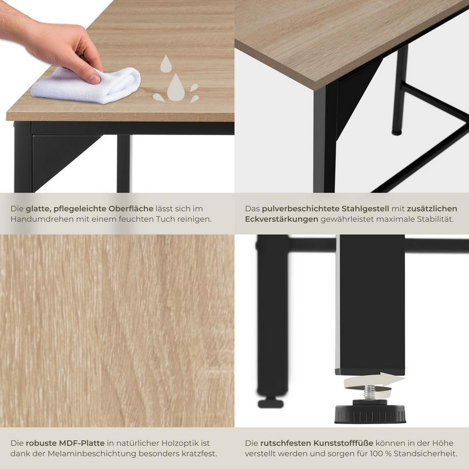 Tectake Tavolo da pranzo Belfast stile industriale  