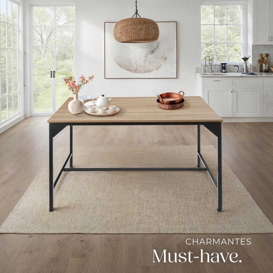 Tectake Tavolo da pranzo Belfast stile industriale  