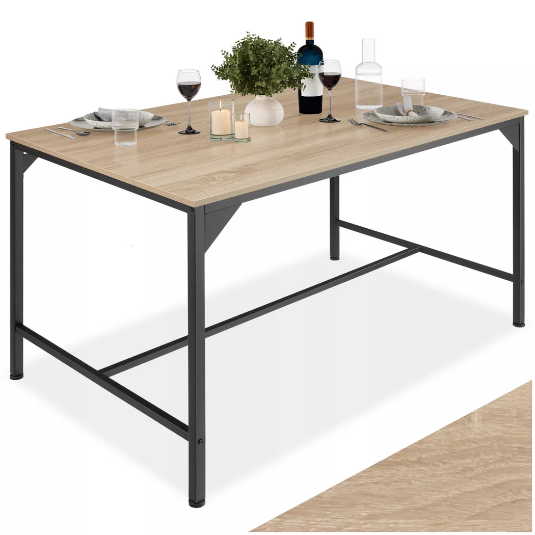 Tectake - Table de salle à manger style industriel 120 x 75 x 75 cm
