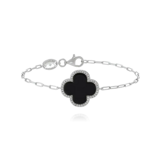 Charles Garnier  Bracciale in argento, ossido di zirconio, agata nera di Charles Garnier 