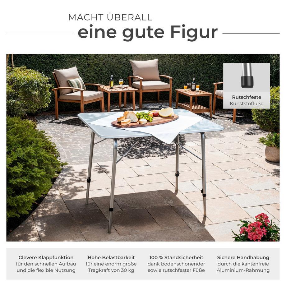 Tectake  Campingtisch Julian klappbar mit furnierter MDF-Platte 