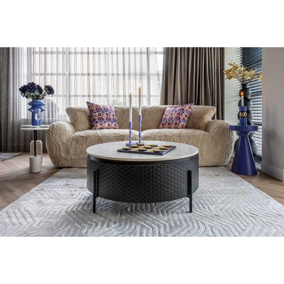 mutoni Table d'appoint Misty Marbre ronde 30  