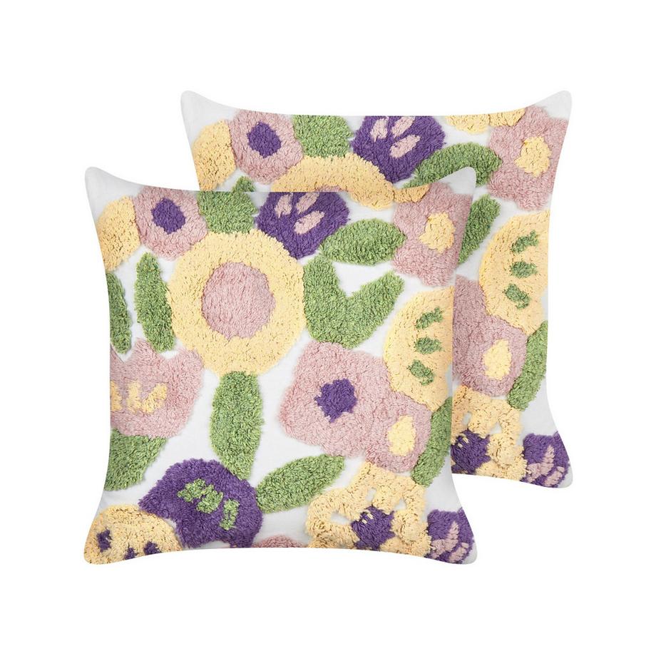 Beliani Dekokissen 2er Set aus Baumwolle Modern TRICORNIO  