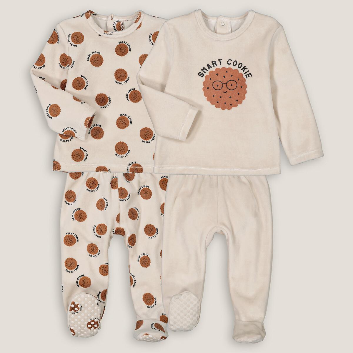 La Redoute Collections  2er-Pack Samt-Pyjamas mit Cookie-Motiven 