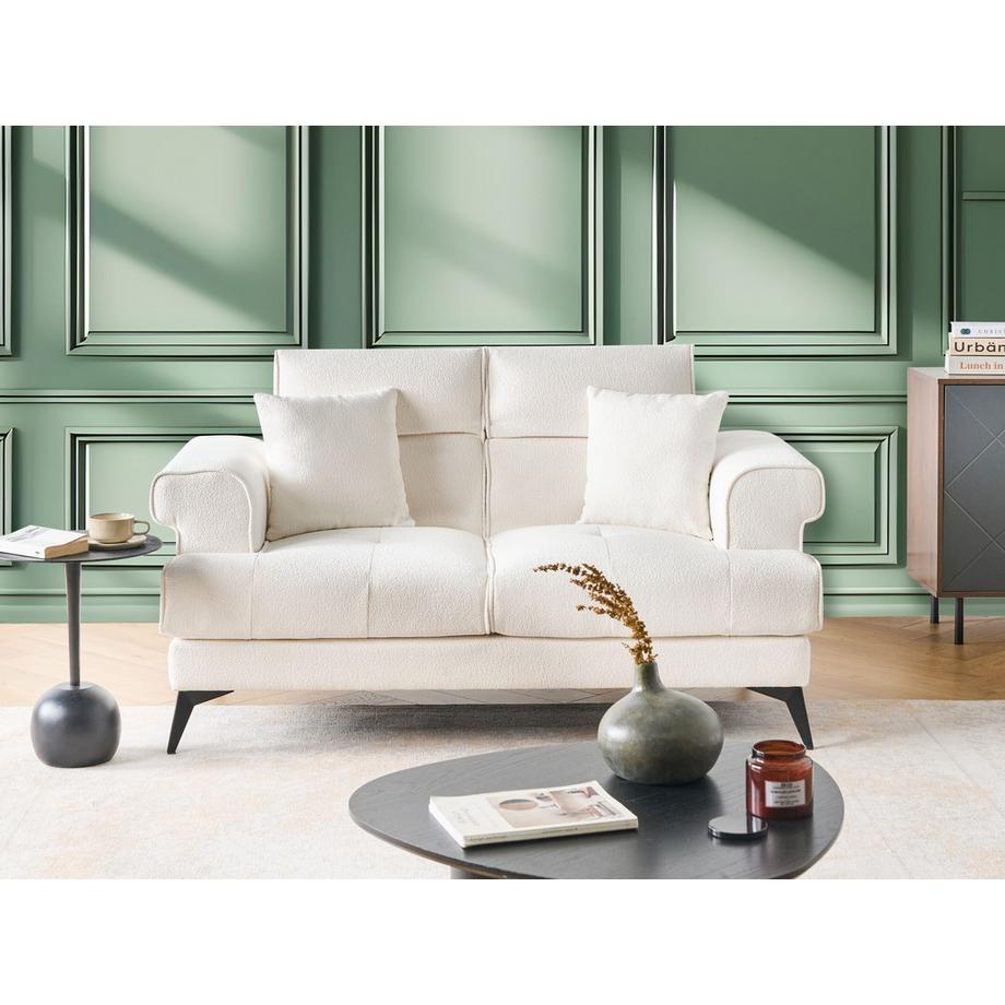 Beliani 2 Sitzer Sofa aus Bouclé Landhausstil SKIVE  