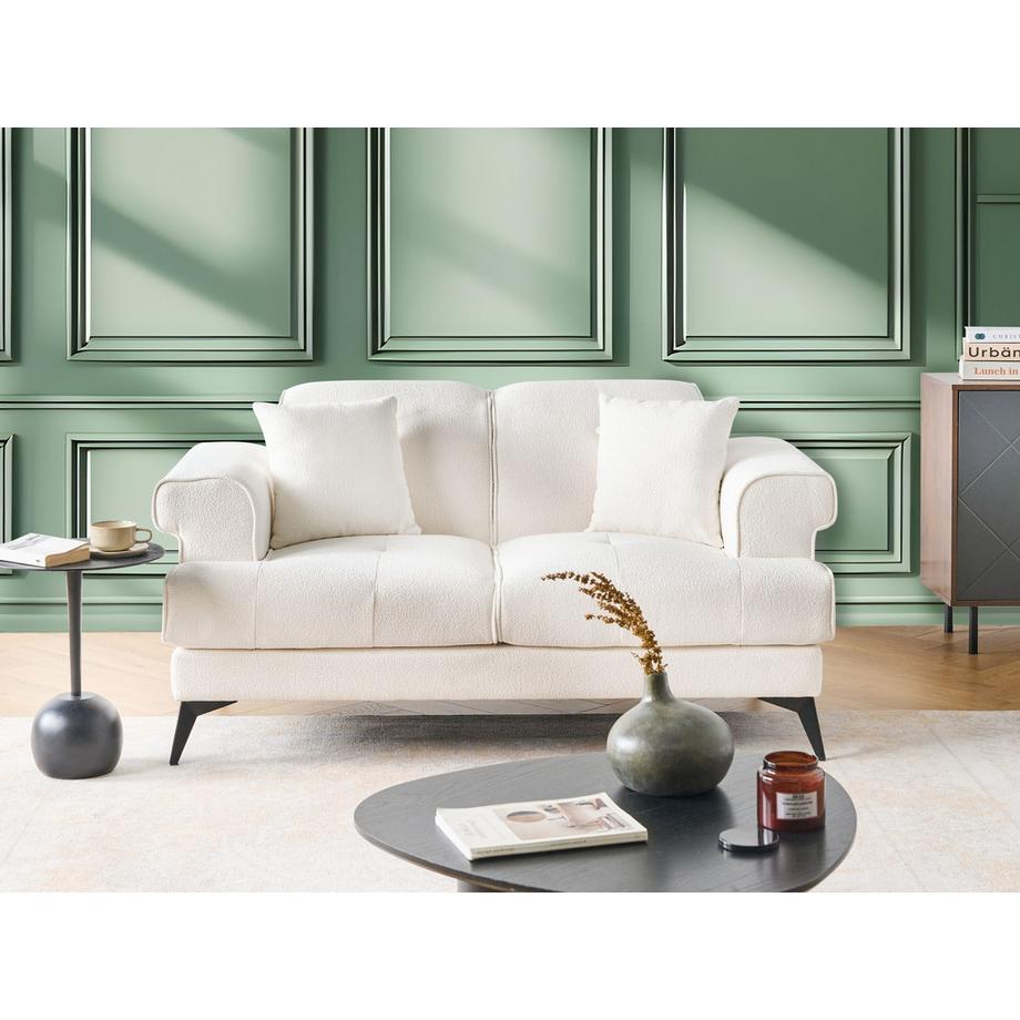 Beliani 2 Sitzer Sofa aus Bouclé Landhausstil SKIVE  