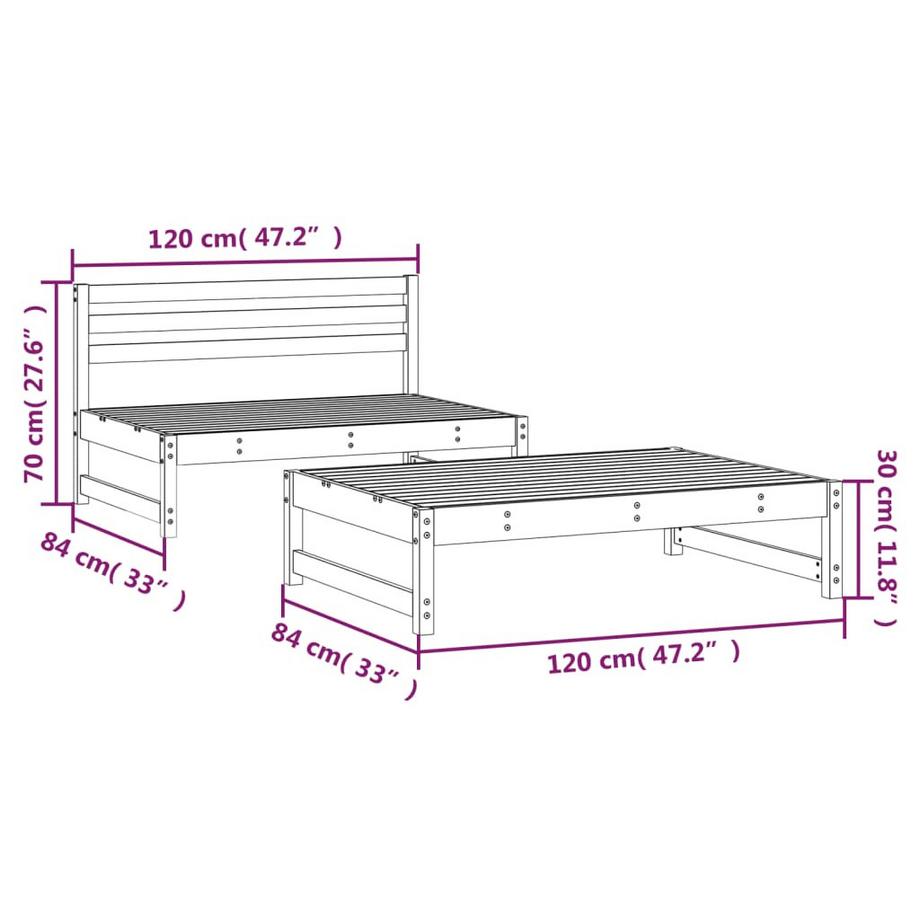 VidaXL set salotto da giardino Legno di pino  