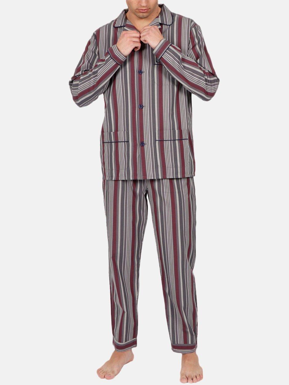 Image of Admas Homewear Pyjamahose Garnet Stripes grau - S