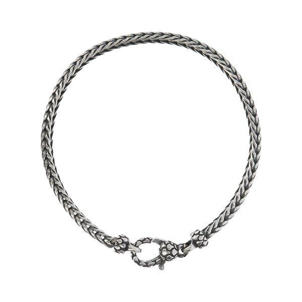 Image of Volpe Schwanzkettenarmband Und Texturverschluss Damen Silber 21cm
