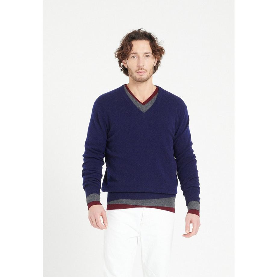 Maglione da uomo con scollo a V in cashmere - LUKE 1