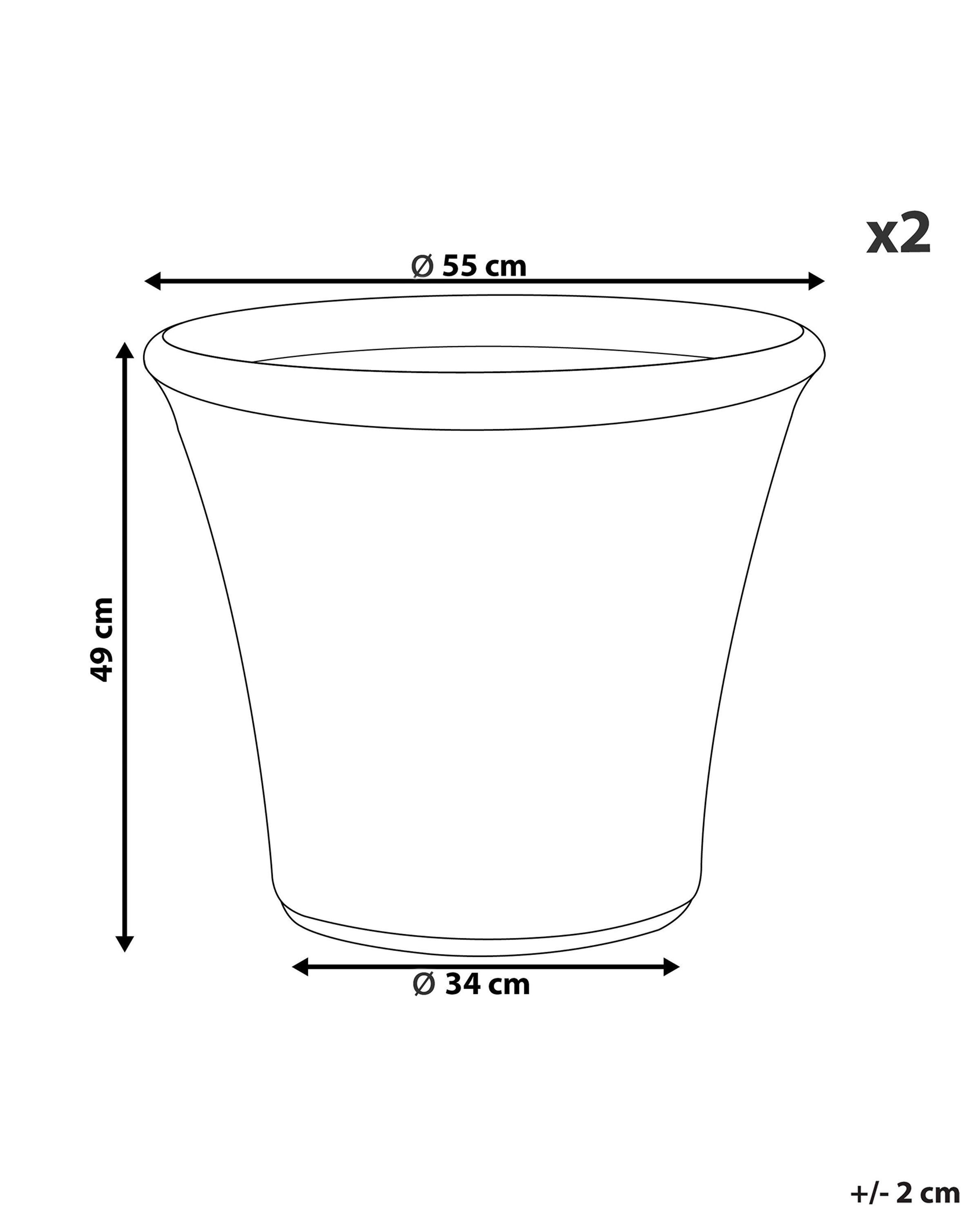 Beliani Lot de 2 pots de fleurs en Fibre d'argile Traditionnel KOKKINO  