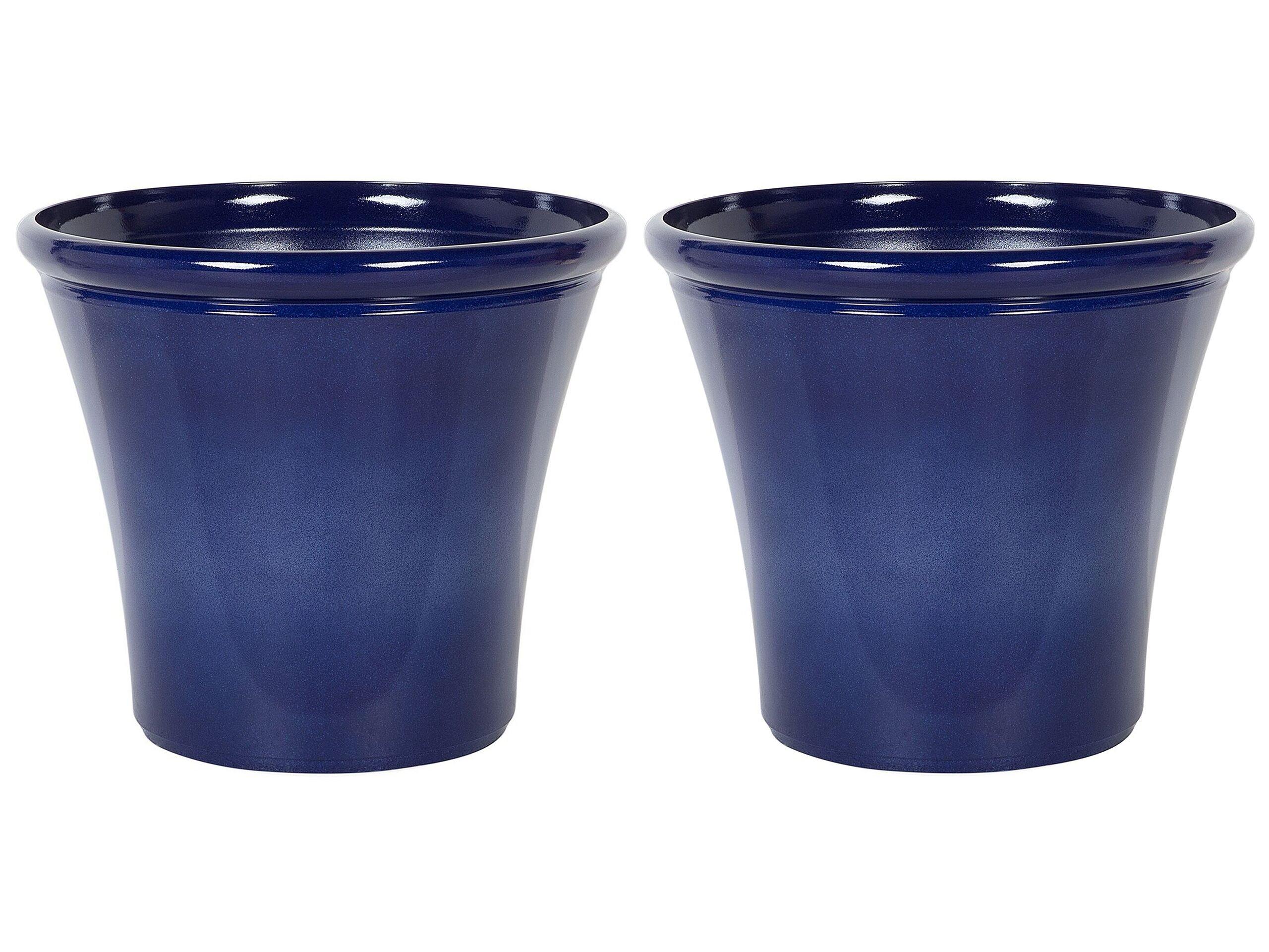 Beliani Lot de 2 pots de fleurs en Fibre d'argile Moderne KOKKINO  