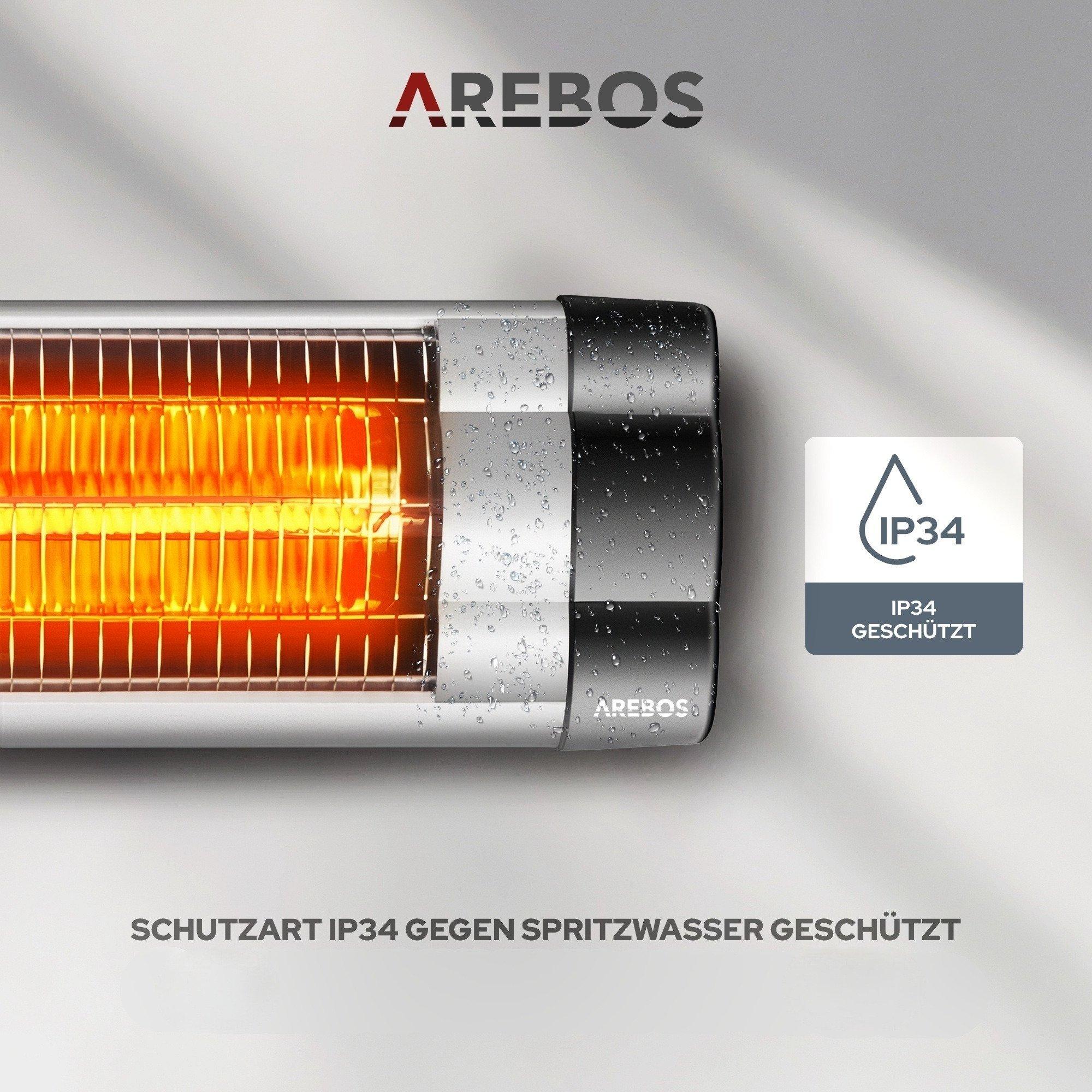 Arebos Radiateur de chaleur Infrarouge Émetteurs infrarouges  