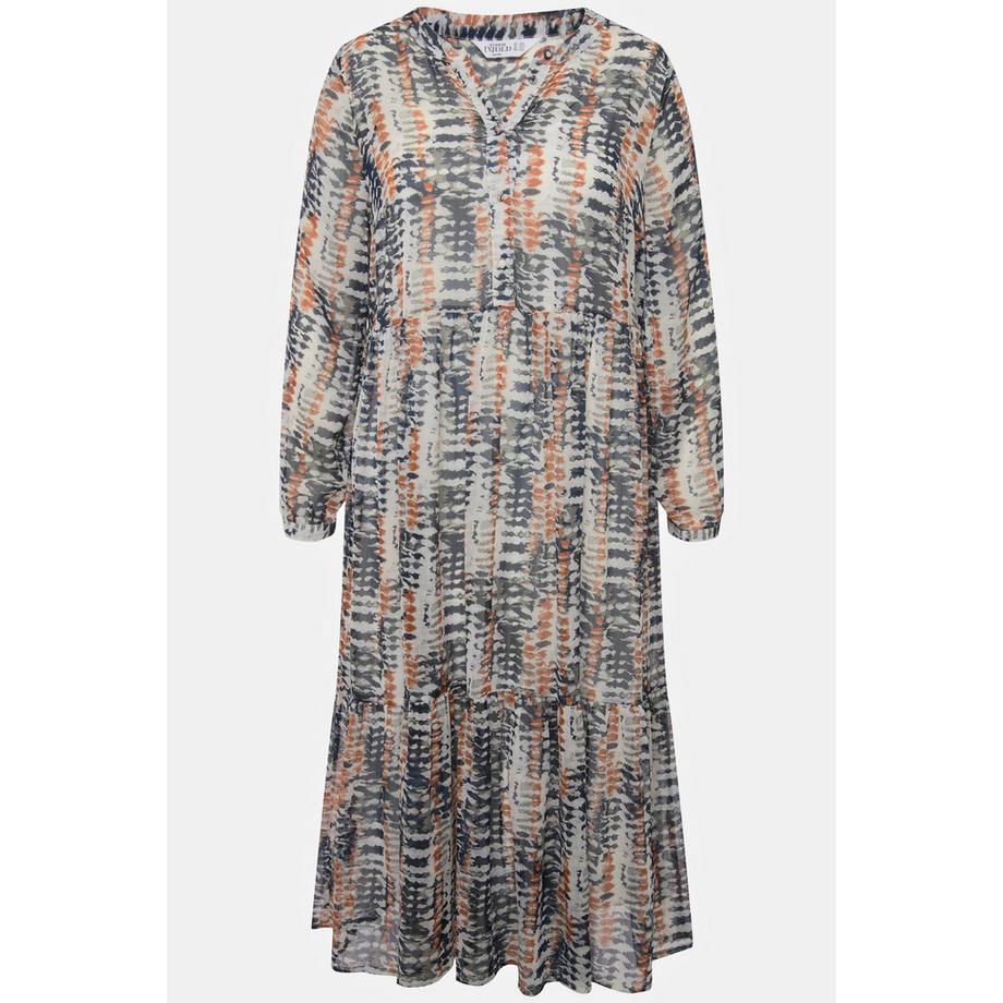 Studio Untold Maxikleid A-Linie Batik Print Langarm mit Volants  
