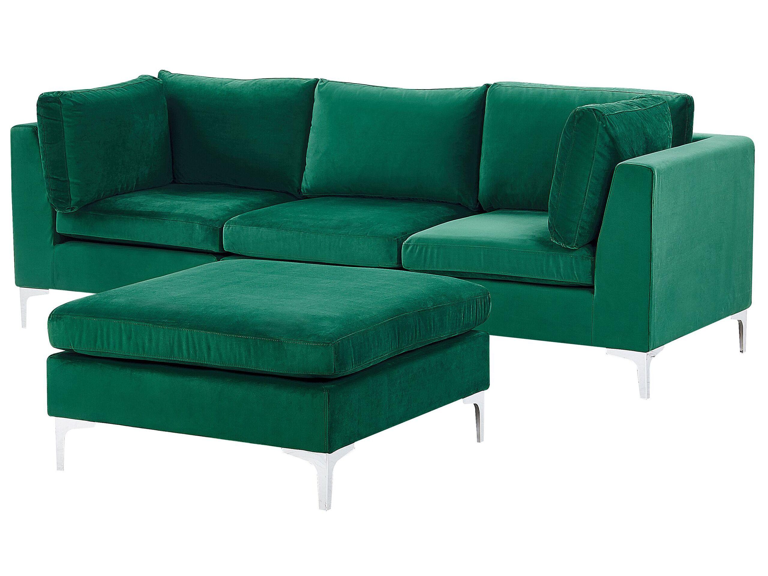 Beliani Sofa mit Ottomane aus Samtstoff Modern EVJA  