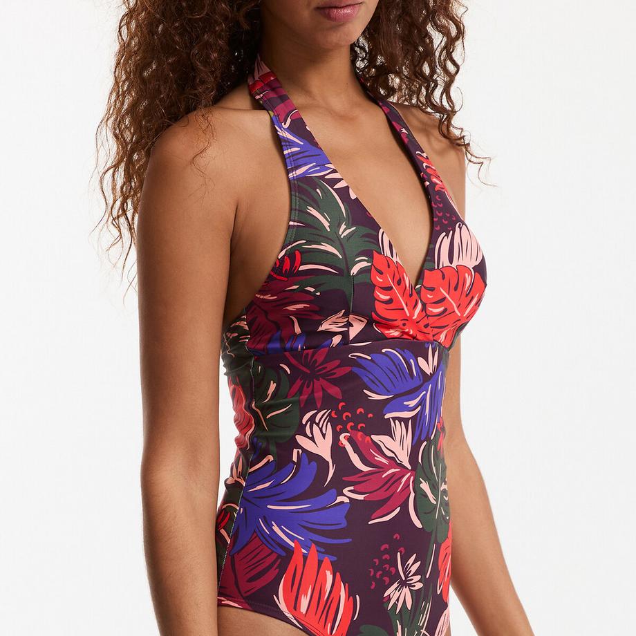 La Redoute Collections Maillot de Bain Une Pièce Halterneck Imprimé Tropical  
