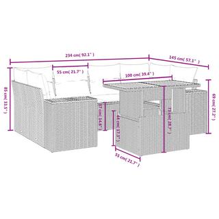 VidaXL Ensemble de canapés de jardin rotin synthétique  